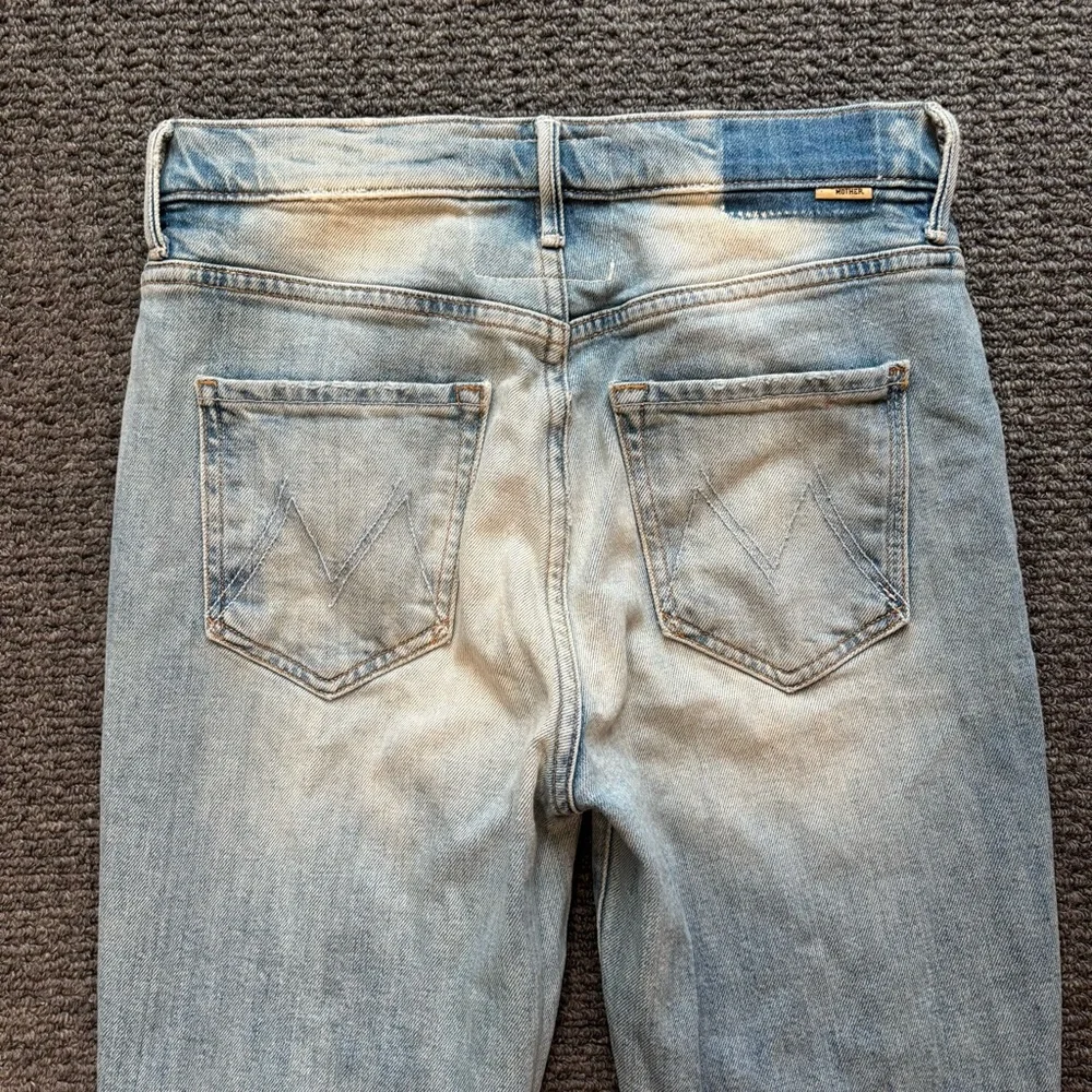 MOTHER Super Stunner Ankle Jeans Size 27 Say Amen Again Distressed Light Wash - Picture 8 of 14